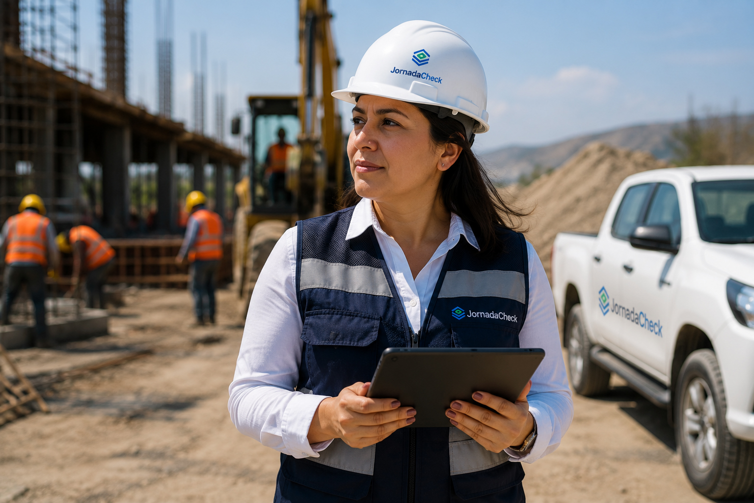 Supervisora revisando una operación en campo